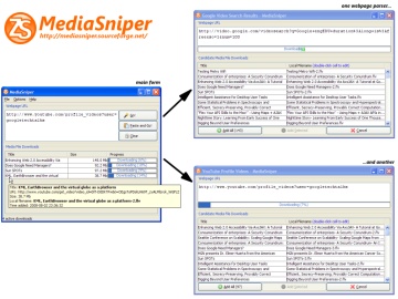 Screenshot of MediaSniper in Windows XP